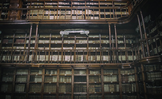 library, books, architecture